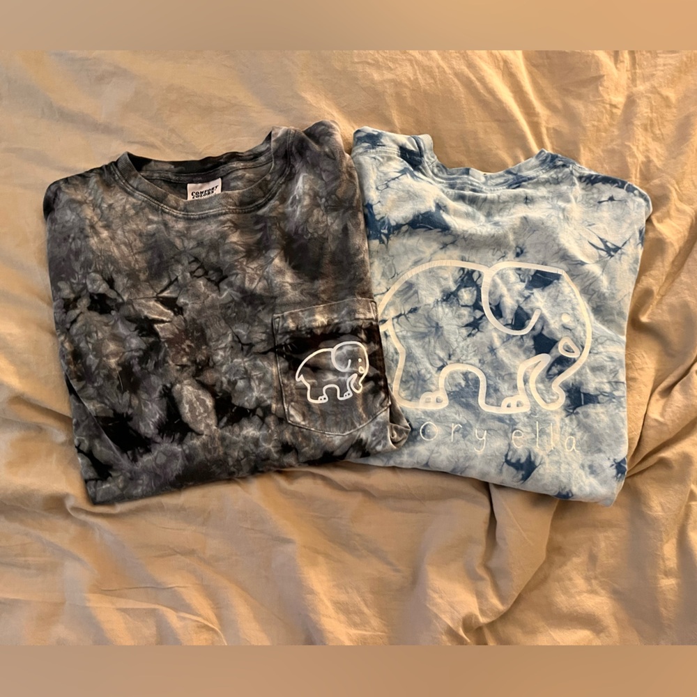✨Ivory Ella Tie-Dye Long Sleeve Tees - Black and Blue (Both)
